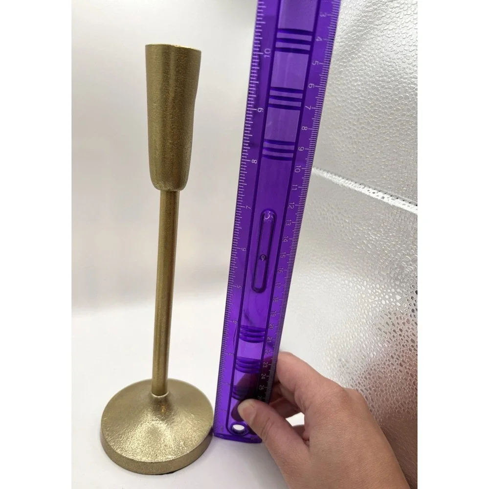 Threshold Aluminum Taper Holders Gold tone Candlestick Trio